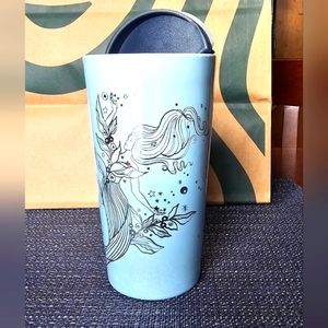 "SOLD," NWT,Starbucks Holiday 2023 Icicle Blue Siren Mermaid Ceramic DW Tumbler